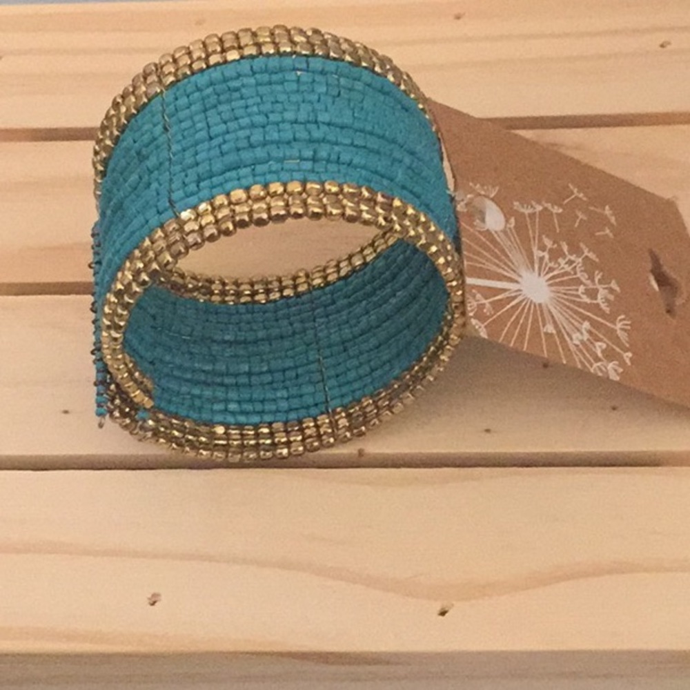 Turquoise & Gold Cuff Bracelet
